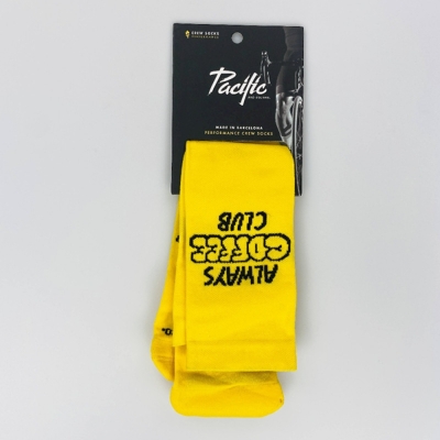 Pacific & Co - Coffee Club - Seconde main Chaussettes vélo - Jaune - 42 - 46