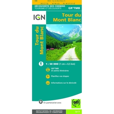 IGN - Tour du Mont Blanc - Carte topographique